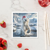 北極水のクリスマスポーラーベア スタンダードカクテルナプキン (インサイチュ)