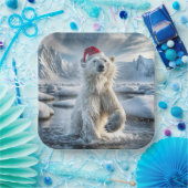 北極水のクリスマスポーラーベア ペーパープレート (パーティー)