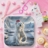 北極水のクリスマスポーラーベア ペーパープレート (パーティー)