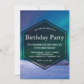 北極氷オーロラ極光バースデーパーティー 招待状 (正面)