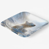 北極海でホッキョクグマがぶつかり合う ペーパープレート (傾斜あり)