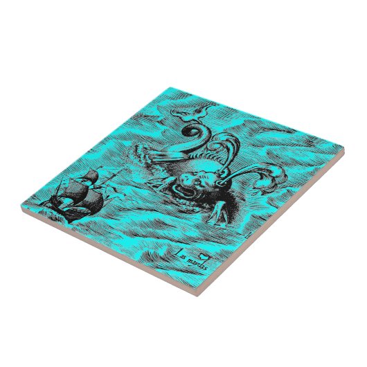 北極海の怪物・帆船 タイル (側面)