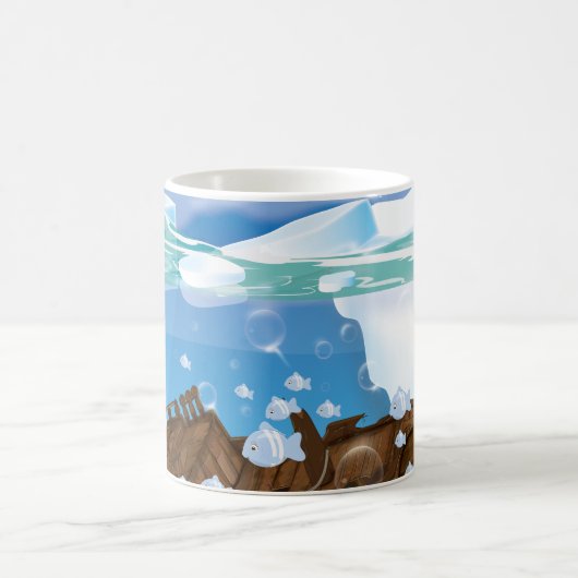 北極海の海底に沈む船 コーヒーマグカップ (中央)