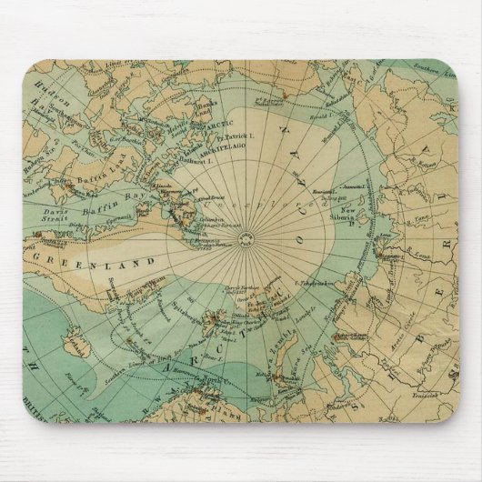 北極海アンティークマップ マウスパッド (正面)