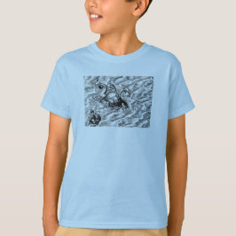 北極海モンスター&セーリング船 Tシャツ