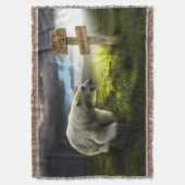 北極熊が北極の木製の看板を見ている スローブランケット (正面縦)