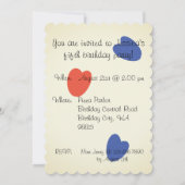 北極熊とプフィンの誕生日パーティーの招待 招待状 (裏面)