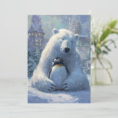 北極熊とペンギンのクリスマス休暇 シーズンカード (スタンド正面)