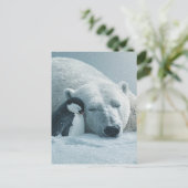 北極熊とペンギンのクリスマス休暇 シーズンポストカード (スタンド正面)