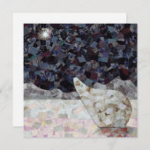 北極熊と星四角のクリスマスカー空白のド シーズンカード (正面/裏面)