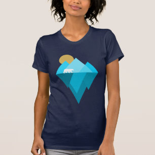 北極熊と氷河の気候変動に関する事実Tシャツ Tシャツ