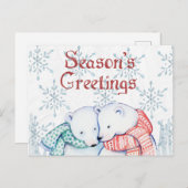 北極熊のクリスマス ポストカード (正面/裏面)