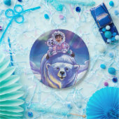 北極熊のバスの絵画 ペーパープレート (パーティー)