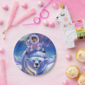 北極熊のバスの絵画 ペーパープレート (パーティー)