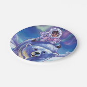 北極熊のバスの絵画 ペーパープレート (アングル)