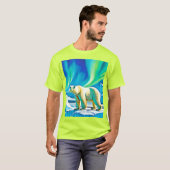 北極熊の北方灯 Tシャツ (正面フル)