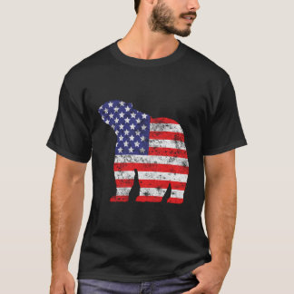 北極熊の北極動物7月4日アメリカF Tシャツ