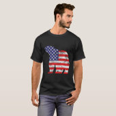 北極熊の北極動物7月4日アメリカF Tシャツ (正面フル)