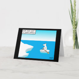 北極熊の地球温暖化漫画のグリーティングカード カード