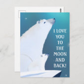 北極熊の愛が北光の冬   ポストカード (正面/裏面)