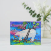 北極熊の歓迎はがき ポストカード (スタンド正面)