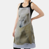 北極熊の母と子猫 エプロン (インサイチュ)