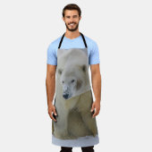 北極熊の母と子猫 エプロン (着用した状態)