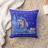 北極熊の泡車に乗った冬描の妖精 クッション (ブランケット)