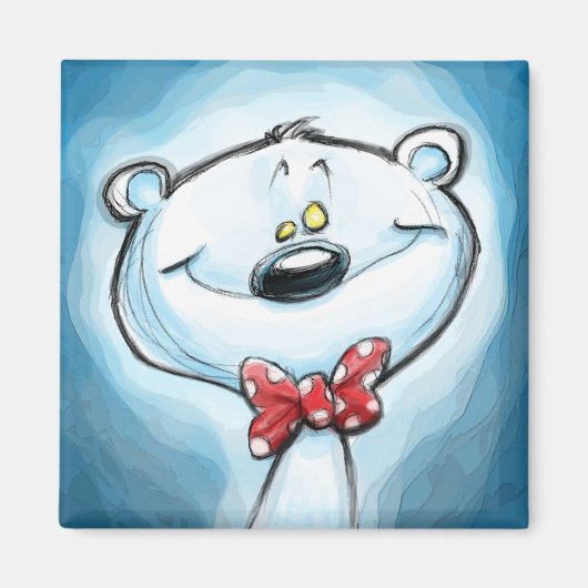 北極熊の磁石をテレマホ マグネット (正面)