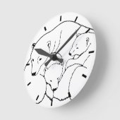 北極熊時計カッコいいカブズベアアートウォール時計 ラウンド壁時計 (傾斜)