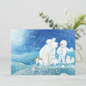 北極熊、フクロウ、ペンギン&雪だるまが北極を救う 招待状 (スタンド正面)