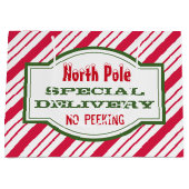 北極特別配達クリスマス抱き枕 ラージペーパーバッグ (正面)