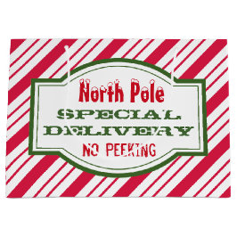 北極特別配達クリスマス抱き枕 ラージペーパーバッグ