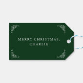 北極特別配達サンタグリーンクリスマス ギフトタグ (正面(横))