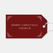 北極特別配達サンタレッドクリスマス ギフトタグ (正面(横))