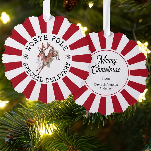 北極特別配達ルドルフ・クリスマス オーナメントカード