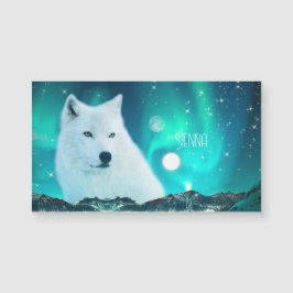 北極狼と魔法の夜の磁気カード