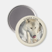 北極狼の写真 マグネット (正面/裏面)