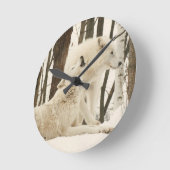 北極狼ラウンドクロック ラウンド壁時計 (傾斜)