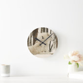 北極狼ラウンドクロック ラウンド壁時計 (ホーム)