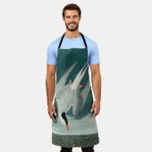 北極産のオードボンバード野生生物絵画の エプロン (着用した状態)