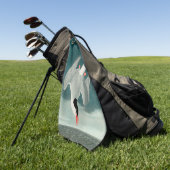 北極産のオードボンバード野生生物絵画の ゴルフタオル (グリーン)