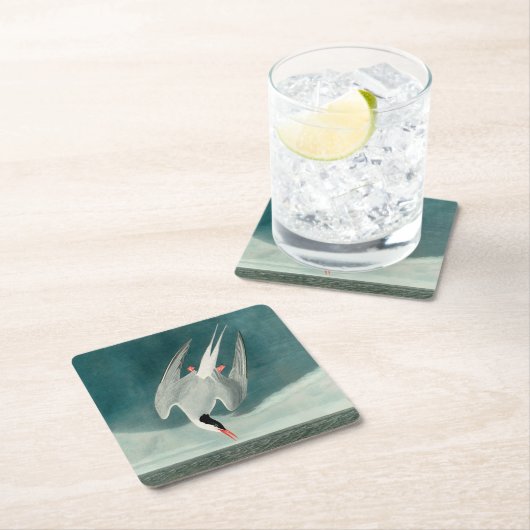 北極産のオードボンバード野生生物絵画の スクエアペーパーコースター (インサイチュ)