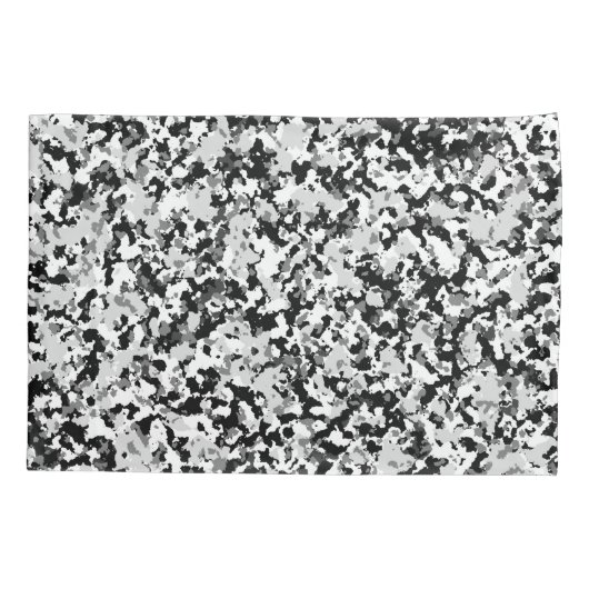 北極白グレーブラック迷彩柄迷彩模様 枕カバー (裏面)