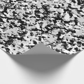 北極白 グレー ブラック カモフラージュ カム フレ  パーティー ラッピングペーパー (角)