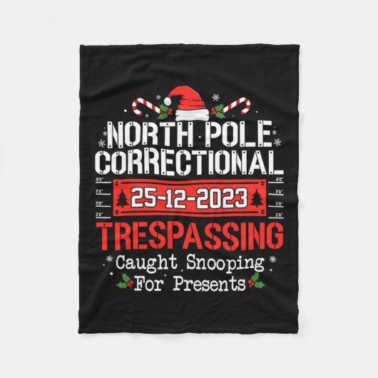 北極矯正の家族のクリスマス フリースブランケット (正面)