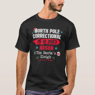 北極矯正放火サンタそりF Tシャツ