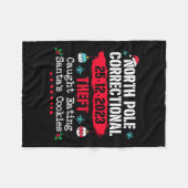 北極矯正窃盗がサンタ食べ物を捕まえた フリースブランケット (正面(横))