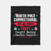 北極矯正窃盗がサンタ食べ物を捕まえた フリースブランケット (正面)