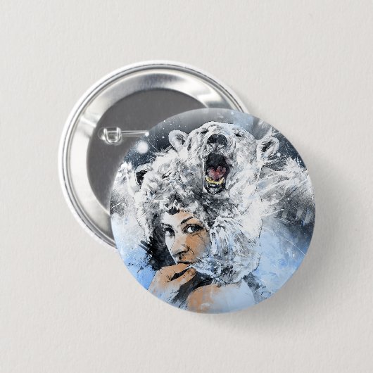 北極破損 缶バッジ (正面&裏面)